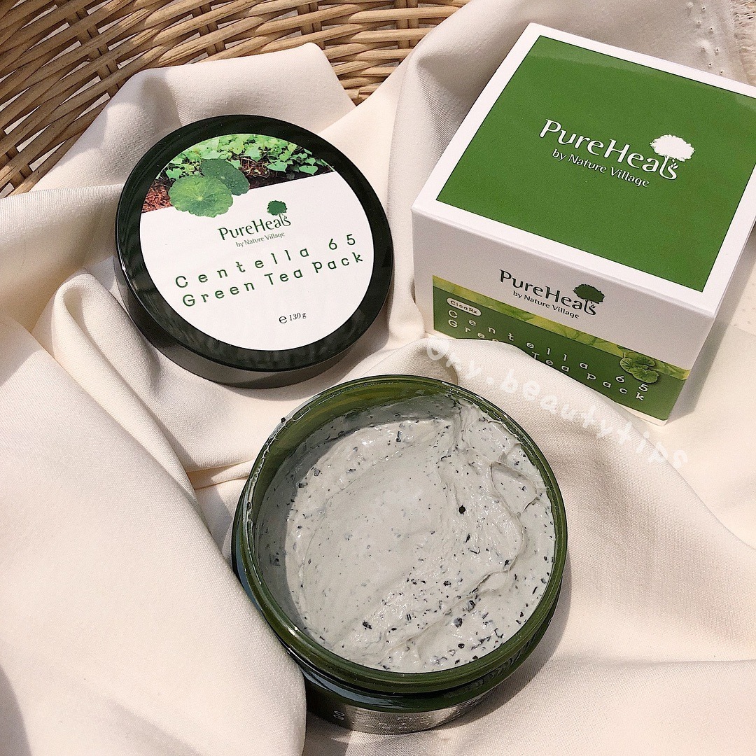Review pure heals centella 65 green tea pack cho da mụn, da nhạy cảm