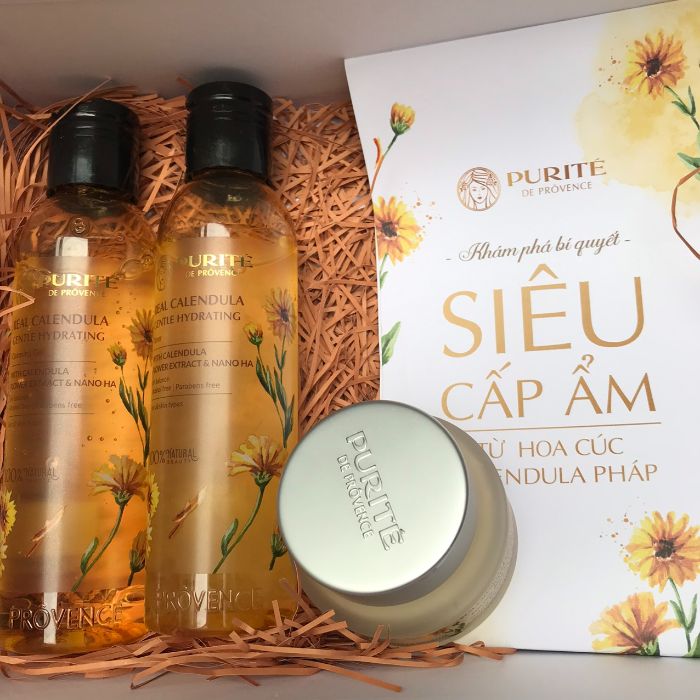 Review Purité Real Calendula – bộ dưỡng da siêu cấp ẩm từ hoa cúc của nhà Purité